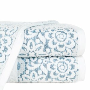 Bavlněný froté ručník se vzorem SAM 50x90 cm, bílá/modrá, 500 gr Mybesthome Varianta: ručník - 1 kus 50x90 cm
