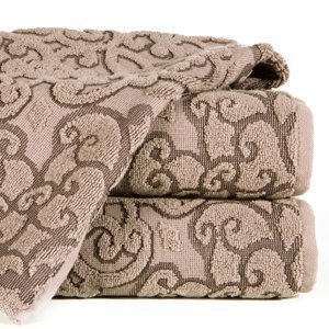 Bavlněný froté ručník se vzorem NEFRE 50x90 cm, růžová, 550 gr Mybesthome Varianta: ručník - 1 kus 50x90 cm