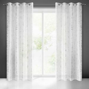 Dekorační vzorovaná záclona FAZZA bílá/stříbrná 140x250 cm (cena za 1 kus) MyBestHome