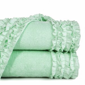 Bavlněný froté ručník s aplikací AGNES 50x90 cm, mátová, 450 gr Mybesthome Varianta: ručník - 1 kus 50x90 cm
