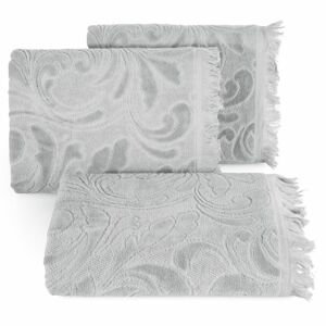 Bavlněný froté ručník se vzorem RIA 50x90 cm, stříbrná, 490 gr Mybesthome Varianta: ručník - 1 kus 50x90 cm