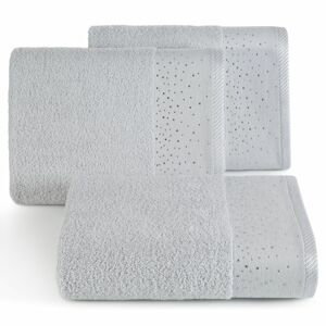 Bavlněný froté ručník s bordurou ESTERA 50x90 cm, stříbrná, 450 gr Mybesthome Varianta: ručník - 1 kus 50x90 cm