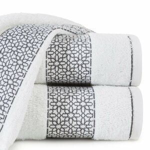 Bavlněný froté ručník s bordurou MELANY 50x90 cm, bílá, 500 gr Mybesthome Varianta: ručník - 1 kus 50x90 cm