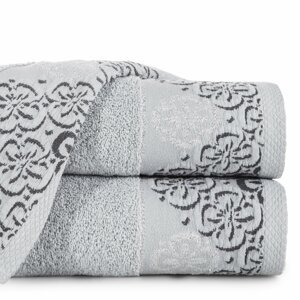 Bavlněný froté ručník s bordurou SAMANTA 50x90 cm, stříbrná, 480 gr Mybesthome Varianta: ručník - 1 kus 50x90 cm