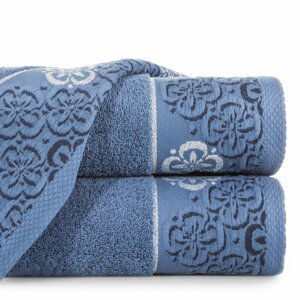 Bavlněný froté ručník s bordurou SAMANTA 50x90 cm, modrá, 480 gr Mybesthome Varianta: ručník - 1 kus 50x90 cm