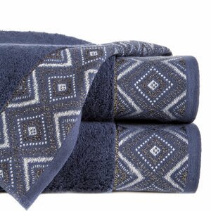 Bavlněný froté ručník s bordurou PARISA 50x90 cm, modrá, 500 gr Mybesthome Varianta: ručník - 1 kus 50x90 cm