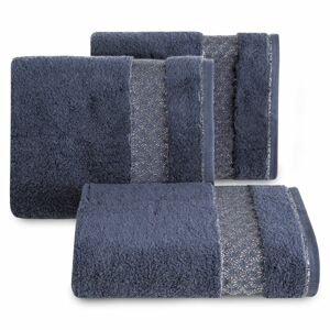 Bavlněný froté ručník s bordurou SUSAN 50x90 cm, modrá, 500 gr Mybesthome Varianta: ručník - 1 kus 50x90 cm