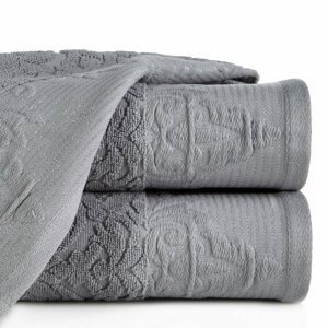 Bavlněný froté ručník se vzorem SOFIA 50x90 cm, stříbrná, 500 gr Mybesthome Varianta: ručník - 1 kus 50x90 cm