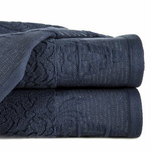 Bavlněný froté ručník se vzorem SOFIA 50x90 cm, modrá, 500 gr Mybesthome Varianta: ručník - 1 kus 50x90 cm