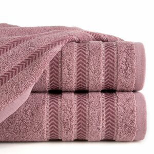 Bavlněný froté ručník s proužky ROMA 50x90 cm, růžová, 500 gr Mybesthome Varianta: ručník - 1 kus 50x90 cm