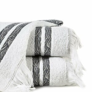 Bavlněný froté ručník s aplikací INKA 50x90 cm, bílá, 485 gr Mybesthome Varianta: ručník - 1 kus 50x90 cm