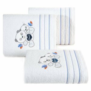 Bavlněný froté ručník s dětským motivem SWEET BEAR bílá/modrá 50x90 cm, 450 gr Mybesthome
