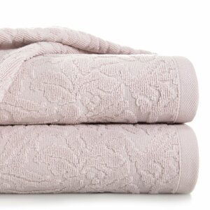 Bavlněný froté ručník se vzorem RAISA 50x90 cm, růžová, 450 gr Mybesthome Varianta: ručník - 1 kus 50x90 cm