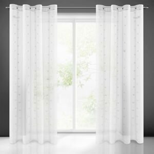 Dekorační vzorovaná záclona LOVELY bílá 140x250 cm (cena za 1 kus) MyBestHome