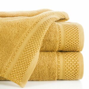 Bavlněný froté ručník s proužky CANDY 50x90 cm, mustrad/hořčice, 580 gr Mybesthome Varianta: ručník - 1 kus 50x90 cm