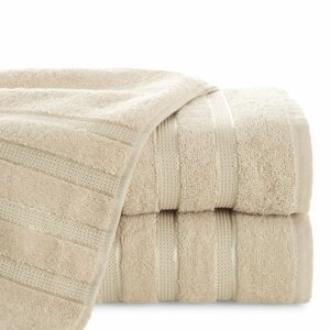 Bavlněný froté ručník s proužky JADEA 50x90 cm, béžová, 500 gr Mybesthome Varianta: ručník - 1 kus 50x90 cm
