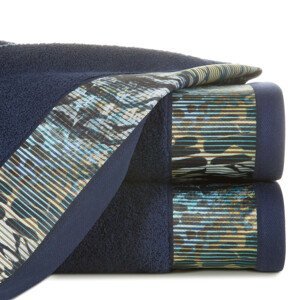 Bavlněný froté ručník s bordurou CARLA 50x90 cm, modrá, 500 gr Eva Minge Varianta: ručník - 1 kus 50x90 cm