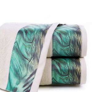 Bavlněný froté ručník s bordurou COLLIN 50x90 cm, béžová, 500 gr Eva Minge Varianta: ručník - 1 kus 50x90 cm