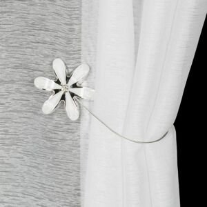 Dekorační ozdobná spona na závěsy s magnetem PEGGY bílá, Ø 7 cm Mybesthome