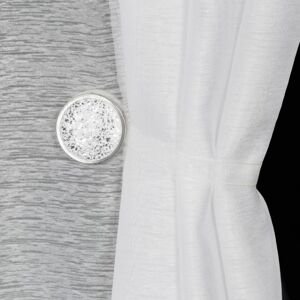 Dekorační ozdobná spona na závěsy s magnetem TESS II. stříbrná (2 KUSY v balení), Ø 4 cm Mybesthome