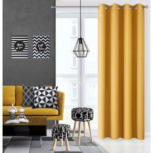 Dekorační závěs EASY TOP mustard 1x140x250 cm MyBestHome