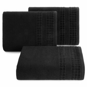 Bavlněný froté ručník s proužky CUBANA 50x90 cm, černá, 500 gr Mybesthome Varianta: ručník - 1 kus 50x90 cm