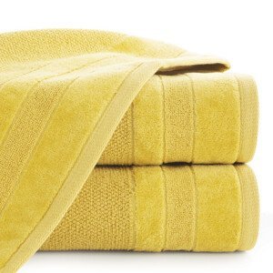 Bavlněný froté ručník s proužky LINNA 50x90 cm, mustard/hořčicová, 500 gr Mybesthome Varianta: ručník - 1 kus 50x90 cm