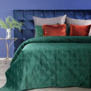 Přehoz na postel SAVA 220x240 cm tmavě zelená Mybesthome