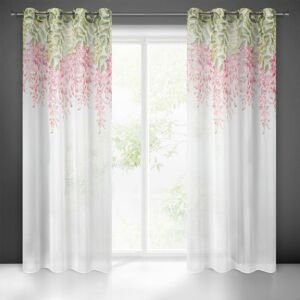 Dekorační vzorovaná záclona FRIDA I. bílá/růžová 140x250 cm (cena za 1 kus) MyBestHome