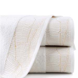 Bavlněný froté ručník s bordurou METALIC 50x90 cm, bílá, 480 gr Mybesthome