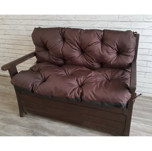 Prošívané sezení JONAS, polstr na zahradní lavici - sedák s opěrkou, HNĚDÁ color 27, různé rozměry, Mybesthome Rozměr: 120x60x50 cm
