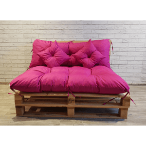Polstr CARLOS SET - sedák 120x80 cm, opěrka 120x40 cm, 2x polštáře 30x30 cm, růžová, Mybesthome