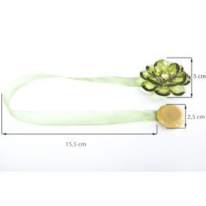 Dekorační ozdobná spona na závěsy s magnetem VALERIA 2, zelená, Ø 5 cm 2 kusy v balení Mybesthome
