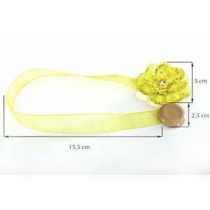Dekorační ozdobná spona na závěsy s magnetem VALERIA 2, žlutá, Ø 5 cm 2 kusy v balení Mybesthome