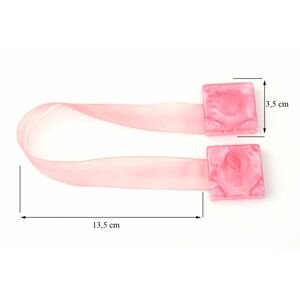 Dekorační ozdobná spona na závěsy s magnetem SAMY růžová, 3,5x3,5 cm Mybesthome - cena je za 2 kusy v balení