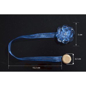 Dekorační ozdobná spona na závěsy s magnetem VALERIA 2, modrá, Ø 5 cm 2 kusy v balení Mybesthome