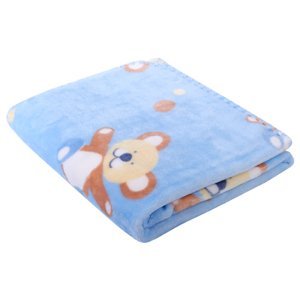 Dětská deka s medvídky BEAR modrá 80x90 cm Mybesthome