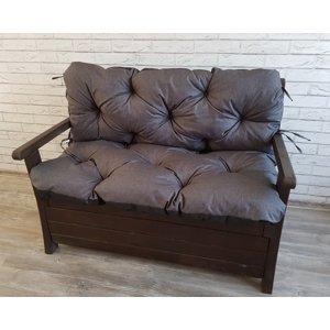 Prošívané sezení ELIAS, polstr na zahradní lavici - sedák s opěrkou, ANTRACIT, různé rozměry, Mybesthome Rozměr: 135x60x50 cm