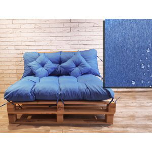 Polstr DENIM CARLOS SET sedák 120x80 cm, opěrka 120x40 cm, 2x polštáře 30x30 cm, světle modrá, Mybesthome