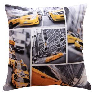 Polštář NEW YORK TAXI MyBestHome 40x40cm fototisk 3D motiv newyorskkých taxíků Varianta: Povlak na polštář, 40x40 cm