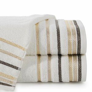 Bavlněný froté ručník s proužky LITVA 50x90 cm, krémová, 500 gr Mybesthome Varianta: ručník - 1 kus 50x90 cm