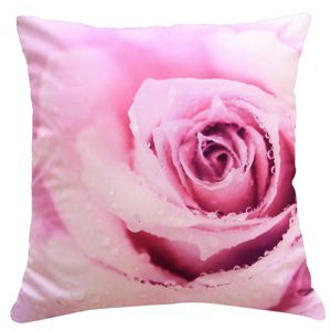Polštář RŮŽE MyBestHome 40x40cm fototisk 3D motiv růžové růže Varianta: Povlak na polštář s výplní, 40x40 cm