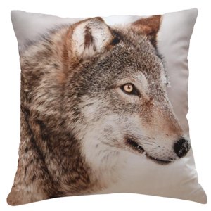 Polštář WOLF MyBestHome 40x40cm fototisk 3D motiv vlka Varianta: Povlak na polštář s výplní, 40x40 cm