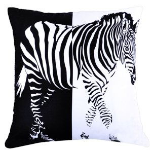 Polštář ZEBRA MyBestHome 40x40cm fototisk 3D motiv zebra Varianta: Povlak na polštář s výplní, 40x40 cm