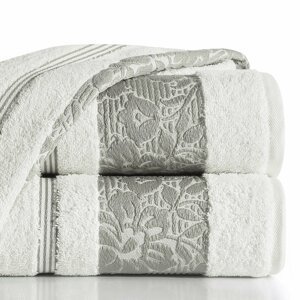 Bavlněný froté ručník s bordurou VIKI 50x90 cm, krémová, 500 gr Mybesthome Varianta: ručník - 1 kus 50x90 cm