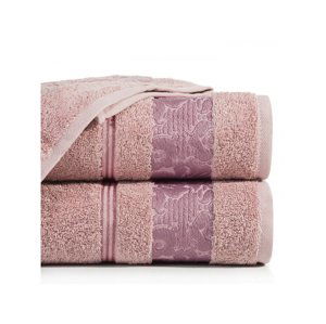 Bavlněný froté ručník s bordurou VIKI 50x90 cm, pudrová růžová, 500 gr Mybesthome Varianta: ručník - 1 kus 50x90 cm