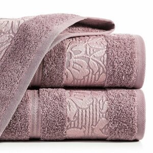 Bavlněný froté ručník s bordurou VIKI 50x90 cm, růžová, 500 gr Mybesthome Varianta: ručník - 1 kus 50x90 cm