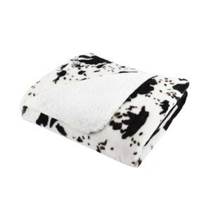 Přehoz - mikrovláknová deka s beránkem SAFARI 200x220 cm černá/bílá motiv gazela Essex