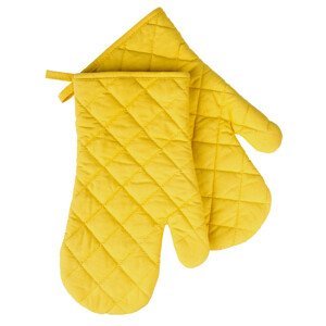 Kuchyňské bavlněné rukavice chňapky MONO žlutá, 100% bavlna 19x30 cm
