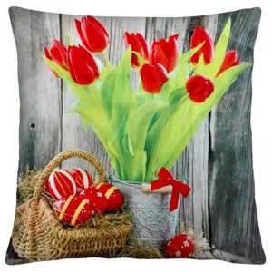 Polštář BLUME 40x40 cm motiv tulipány mikrovlákno Varianta: Povlak na polštář, 40x40 cm